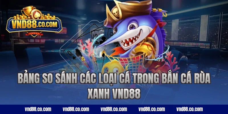 Bảng so sánh các loại cá trong bắn cá Rùa Xanh VND88