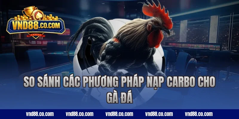 So sánh các phương pháp nạp carbo cho gà đá